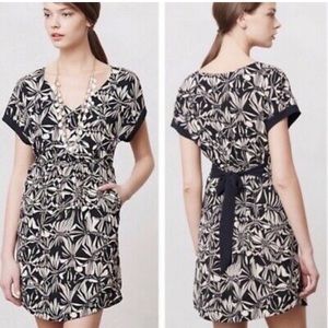 Anthropologie Postmark Black & Beige Sonata Dress